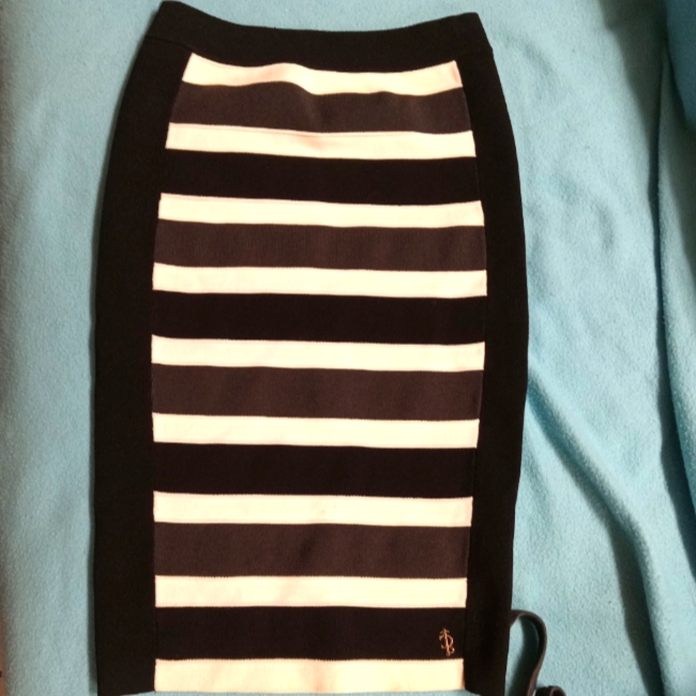 Bodycon Black and white striped Juicy couture junior's size small skirt